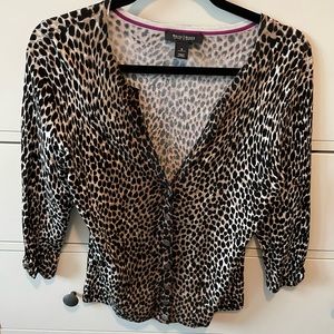 White House Black Market Leopard Print Cardigan 4501160539